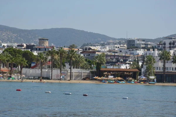 Gumbet Turkish Julho 2020 Panorama Praia Praia Bodrum — Fotografia de Stock