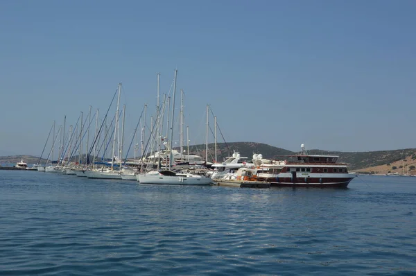 Bodrum Turkish 2020年7月2日 マリーナに停めたヨット — ストック写真