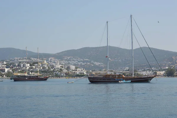 Bodrum Turquês Julho 2020 Iates Estacionados Marina — Fotografia de Stock