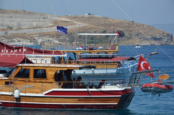 Borum Turkish July 2020 游艇停泊在码头 — 图库照片