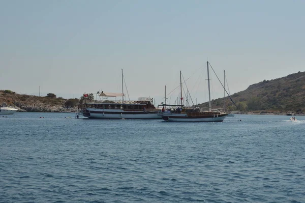 Bodrum Turkish Juli 2020 Yachter Parkerade Småbåtshamnen — Stockfoto