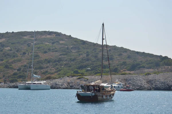 Bodrum Turquês Julho 2020 Iates Estacionados Marina — Fotografia de Stock