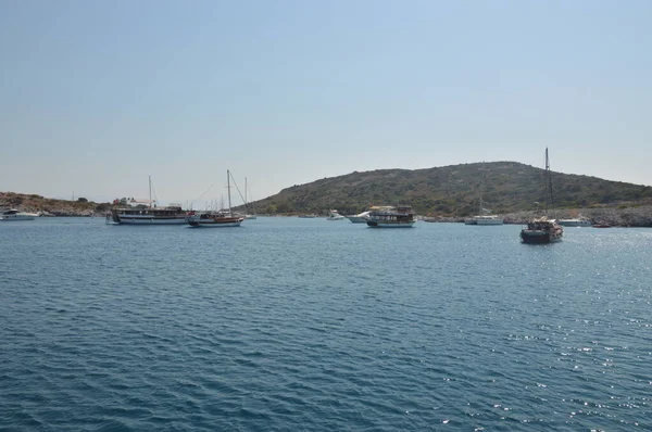 Bodrum Türkischen Juli 2020 Yachten Parken Der Marina — Stockfoto