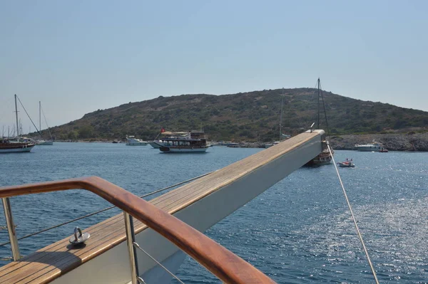 Bodrum Turquês Julho 2020 Iates Estacionados Marina — Fotografia de Stock