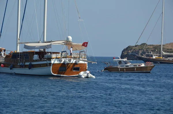 Bodrum Türkischen Juli 2020 Yachten Parken Der Marina — Stockfoto