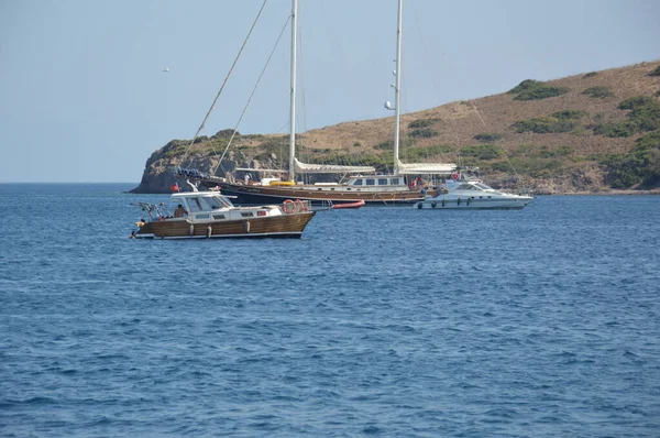 Bodrum Turkish Juli 2020 Yachter Parkerade Småbåtshamnen — Stockfoto