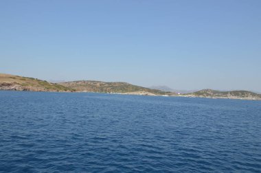 Türkiye 'de Ege Denizi, dağlar ve kıyılar manzarası