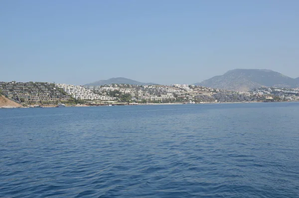 Panorama Gumbet Bodrum Partir Iate — Fotografia de Stock