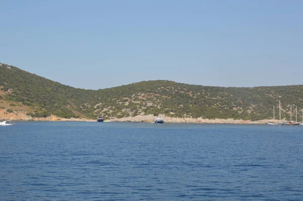 Mar Egeu Turquia Panorama Das Montanhas Costa — Fotografia de Stock