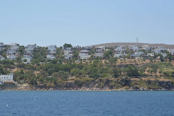 Mar Egeu Turquia Panorama Das Montanhas Costa — Fotografia de Stock