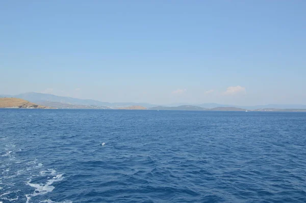 stock image Aegean Sea in Turkey, panorama of mountains and the coast