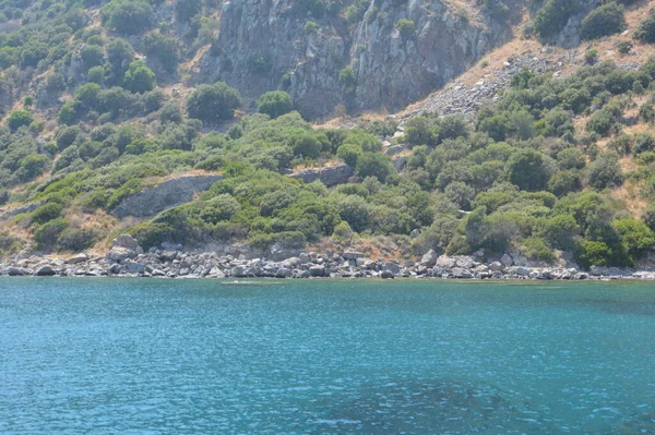 Mar Egeo Turquía Panorama Las Montañas Costa — Foto de Stock