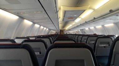 MUGLA, TURKISH - 07 Temmuz 2020: Havalimanı Bodrum yolcu kabini