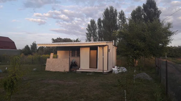 Technologie Revêtement Une Façade Bâtiment Avec Profil Métallique — Photo