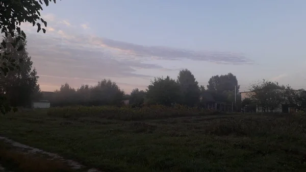 Утренний Рассвет Даче Деревне — стоковое фото