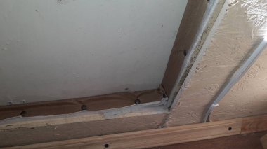 Yalıtım için deri ve deri kaplama döşeme.