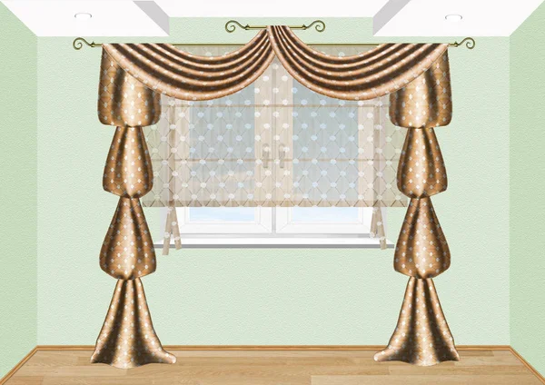sketch of curtains in the interior