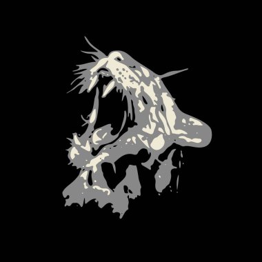 Karanlıktan yürüyüş jaguar. vektör Logo Tasarım, siyah arka plan görüntüsü, puma