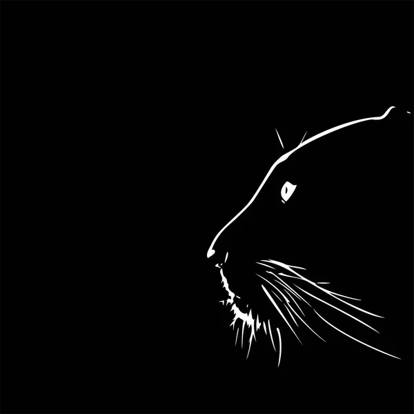 Panthère Sortant Obscurité Dessin Logo Vectoriel Sur Fond Noir Isolé — Image vectorielle