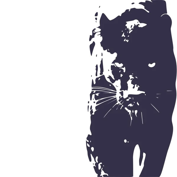 Panthère Sortant Obscurité Dessin Logo Vectoriel Sur Fond Noir Isolé — Image vectorielle