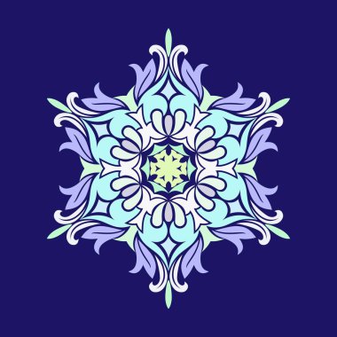 Renk arka plan üzerinde izole soyut kar taneleri ile düz tasarım. Vektör kar taneleri arka plan. Vektör çizim. Kullanılan preslenmiş Rose gölgeler