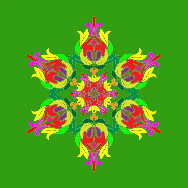 Design Plat Avec Des Flocons Neige Abstraits Multicolores Isolés Sur — Image vectorielle