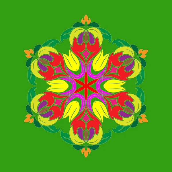 Design Plat Avec Des Flocons Neige Abstraits Multicolores Isolés Sur — Image vectorielle