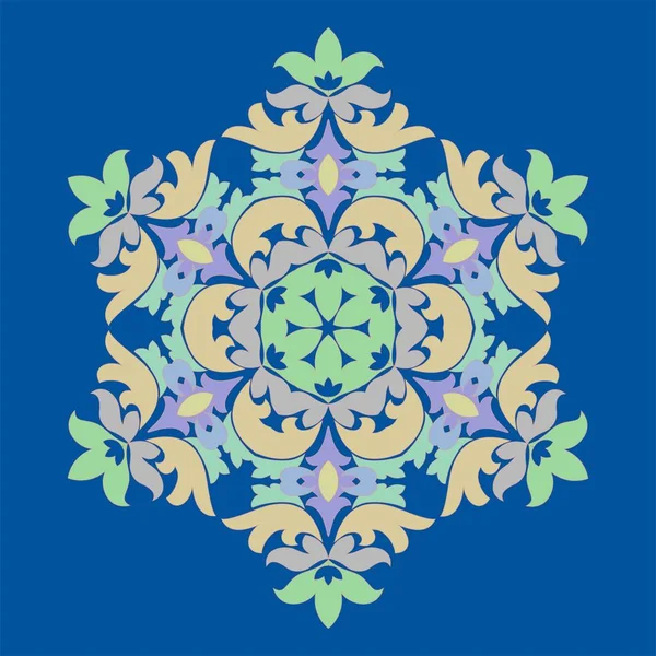 Sofistike kar tanesi tasarım öğesi Prenses Blue arka plan üzerinde. Satır yapısı en az vektör dekor. Set mandala stil Noel ve yeni yıl kar tanesi.
