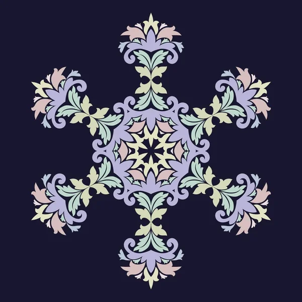 Ilustración Vectorial Aislada Decoración Floral Abstracta Ornate Six Point Star — Archivo Imágenes Vectoriales