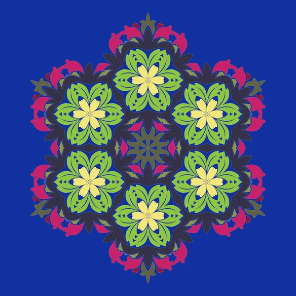 Изолированная Векторная Иллюстрация Абстрактный Цветочный Декор Украшенная Шестиконечная Звезда Мандала — стоковый вектор