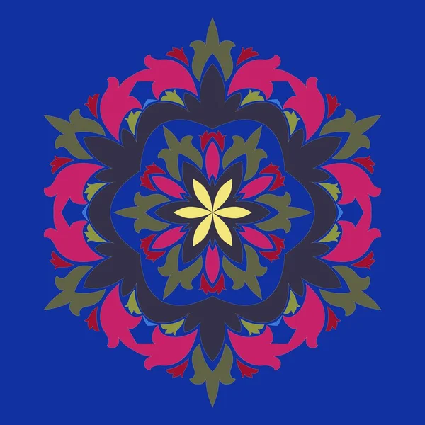 Isolierte Vektorillustration Abstraktes Florales Dekor Verzierte Sechspunktsterne Oder Mandalas Mit — Stockvektor