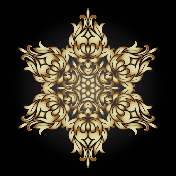 Elemento Ornamento Dourado Forma Uma Mandala Mandalas Antigas Elementos Mandala — Vetor de Stock