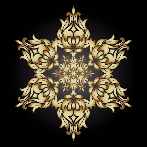 Elemento Adorno Dorado Forma Mandala Mandalas Antiguos Elementos Del Mandala — Archivo Imágenes Vectoriales