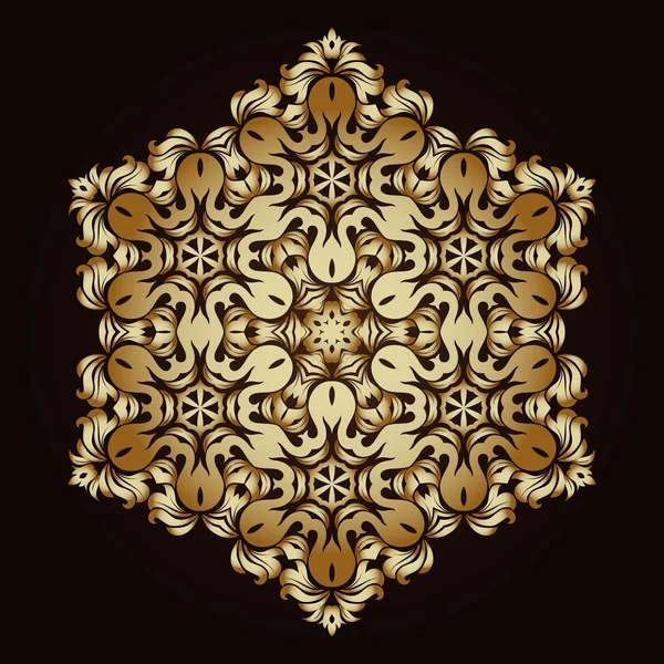 Elemento Ornamento Dourado Forma Uma Mandala Mandalas Antigas Elementos Mandala — Vetor de Stock