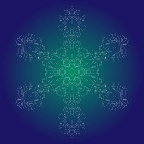 Contour Isolé Ornement Forme Mandala Mandala Vintage Éléments Style Floral — Image vectorielle