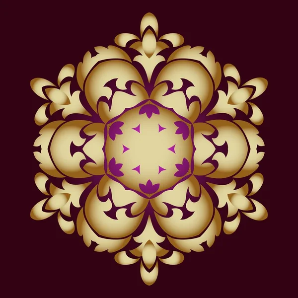 Gyllene Prydnad Element Form Mandala Antika Mandalas Element Mandala Orientaliska — Stock vektor
