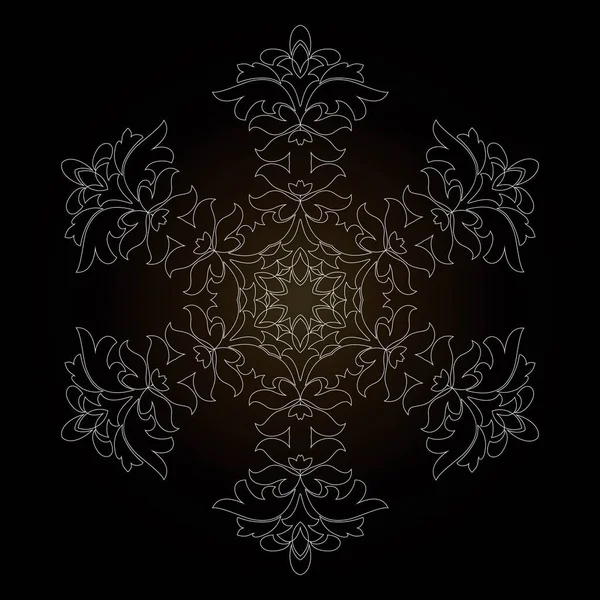 Isolerade Disposition Prydnad Form Mandala Vintage Mandala Element Blommig Stil — Stock vektor