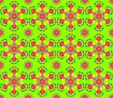 Dikişsiz desen Arapça veya Hint tarzı. Arabesk mandala Hint motifi retro vintage