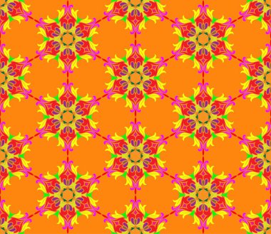 Dikişsiz desen Arapça veya Hint tarzı. Arabesk mandala Hint motifi retro vintage