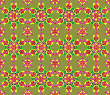 Dikişsiz desen Arapça veya Hint tarzı. Arabesk mandala Hint motifi retro vintage