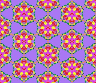 Dikişsiz desen Arapça veya Hint tarzı. Arabesk mandala Hint motifi retro vintage