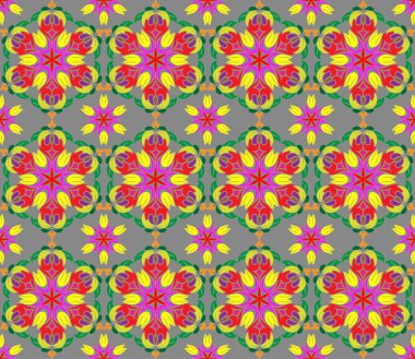 Dikişsiz desen Arapça veya Hint tarzı. Arabesk mandala Hint motifi retro vintage