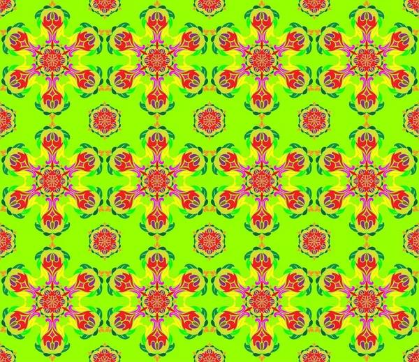 Dikişsiz desen Arapça veya Hint tarzı. Arabesk mandala Hint motifi retro vintage