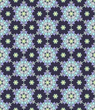 Dikişsiz desen Arapça veya Hint tarzı. Arabesk mandala Hint motifi retro vintage