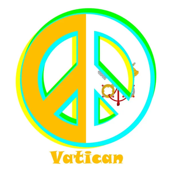 Flagga För Vatikanstaten Som Underteckna Pacifism Som Står För Fred — Stock vektor