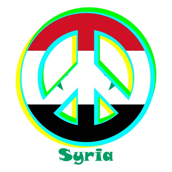 Drapeau Syrie Comme Signe Pacifisme Synonyme Paix Amour — Image vectorielle