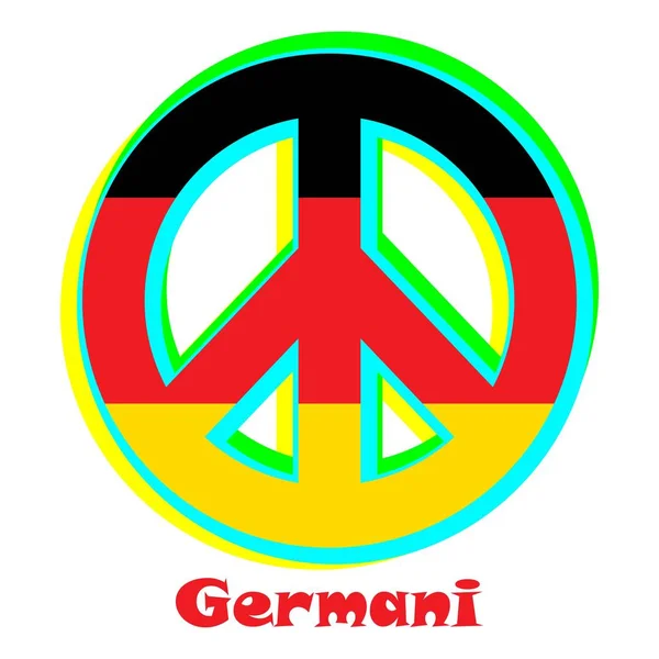平和主義は 平和と愛の略の印として Germani — ストックベクタ