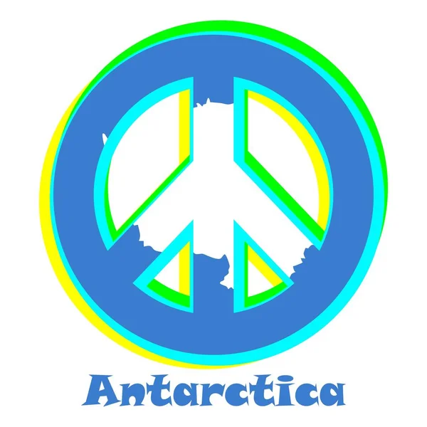 Flagga Antarktis Som Underteckna Pacifism Som Står För Fred Och — Stock vektor