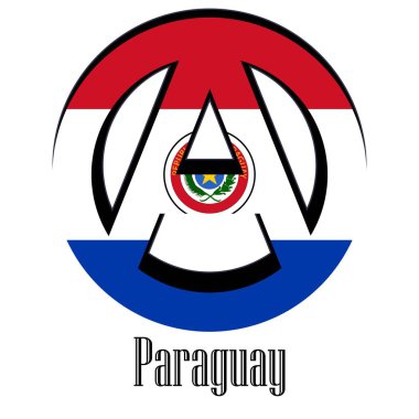 Paraguay dünya özgürlük ve eşitlik insan simgeler anarşi işareti şeklinde bayrağı.