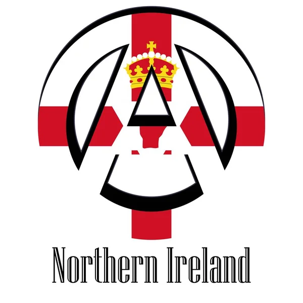 Bandeira Irlanda Norte Mundo Sob Forma Sinal Anarquia Que Representa —  Vetores de Stock